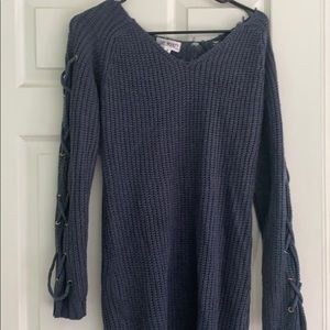 A knitted sweater dress